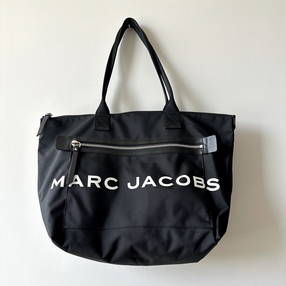Marc Jacobs Black Logo Nylon Tote Bag